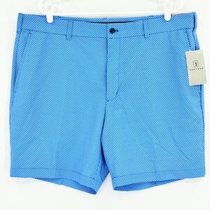 PGA TOUR Men's Blue Golf Shorts Size 40 Geo Pattern Active Gripper Waistband NWT